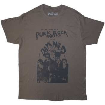 Merch The Damned: The Damned Unisex T-shirt: Party Flyer (grey) (small) S