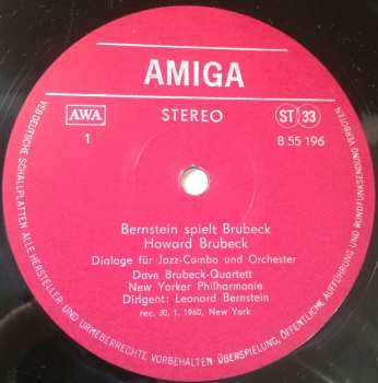 LP The Dave Brubeck Quartet: Bernstein Spielt Brubeck Brubeck Spielt Bernstein