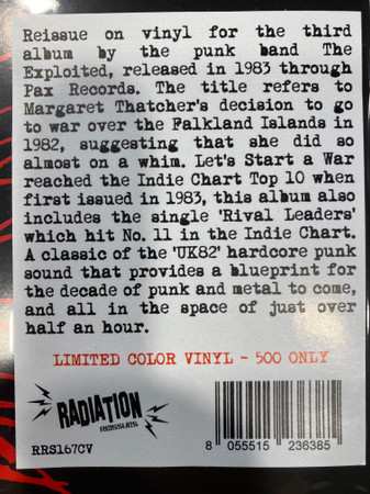 LP The Exploited: Let's Start A War... ...Said Maggie One Day CLR | LTD