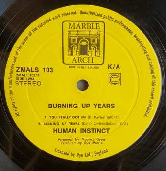 LP The Human Instinct: Burning Up Years