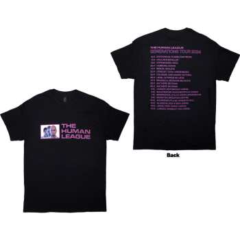 Merch The Human League: The Human League Unisex T-shirt: Generations Tour '24 Photo (black) (back Print) (small) S