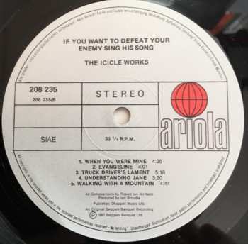 LP The Icicle Works: If You Want To Defeat Your Enemy Sing His Song