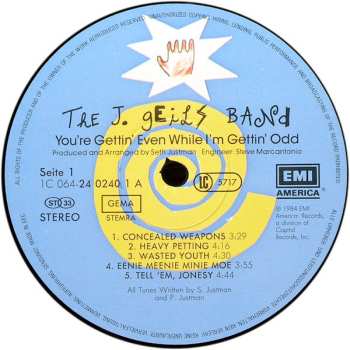 LP The J. Geils Band: You're Gettin' Even While I'm Gettin' Odd