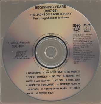 CD The Jackson 5: Beginning Years 1967-1968
