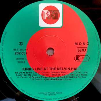 LP The Kinks: Live At Kelvin Hall