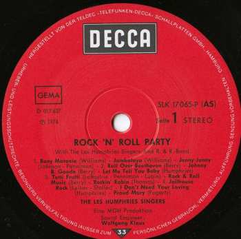 LP Les Humphries Singers: Rock 'n' Roll Party