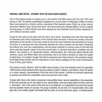 CD The Miles Davis Quintet: Cookin' With The Miles Davis Quintet