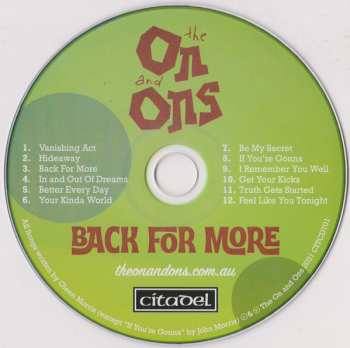 CD The On And Ons: Back For More