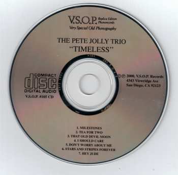 CD The Pete Jolly Trio: Timeless LTD
