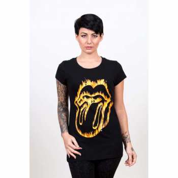 Merch The Rolling Stones: Dámske Tričko Flaming Tongue 