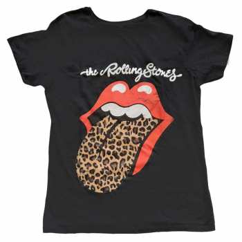 Merch The Rolling Stones: Dámske Tričko Leopard Print Tongue