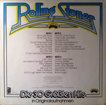 2LP The Rolling Stones: Die 30 Größten Hits In Originalaufnahmen
