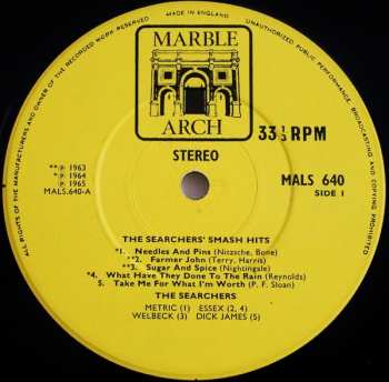 LP The Searchers: The Searchers' Smash Hits