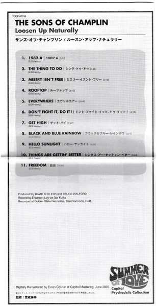 CD The Sons Of Champlin: Loosen Up Naturally LTD