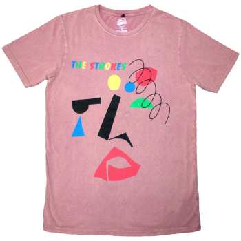 Merch The Strokes: Stone Wash Tričko Abstract Face