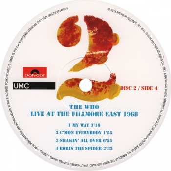 3LP The Who: Live At The Fillmore East 1968