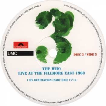 3LP The Who: Live At The Fillmore East 1968