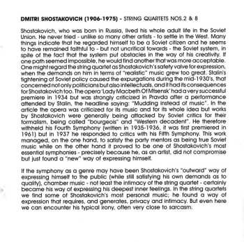 CD Dmitri Shostakovich: String Quartets No.2 & No.8