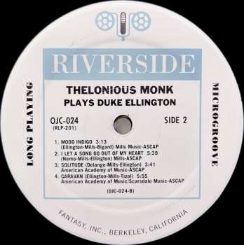 LP Thelonious Monk: Thelonious Monk Plays Duke Ellington