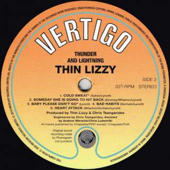 LP Thin Lizzy: Thunder And Lightning