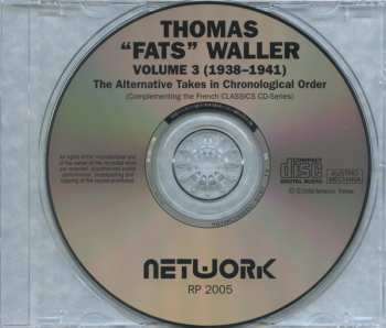 CD Fats Waller: The Alternative Takes In Chronological Order Volume 3 (1938-1941)