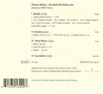 CD Thomas Wilson: Die Werke Für Klavier Solo
