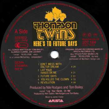 2LP Thompson Twins: Here's To Future Days