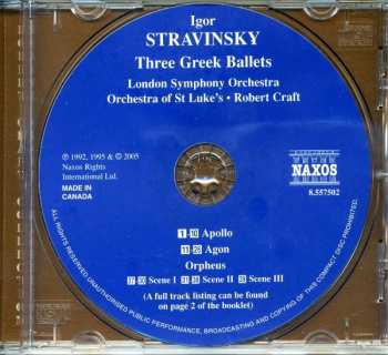 CD Igor Stravinsky: Three Greek Ballets: Apollo • Agon • Orpheus