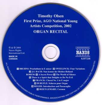 CD Timothy Olsen: Organ Recital