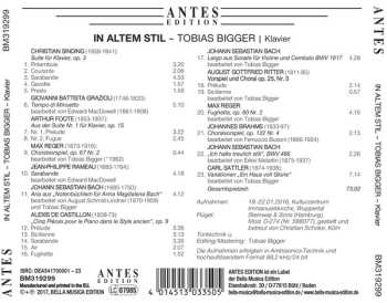 CD Tobias Bigger: In Altem Stil: Barock Im Spiegel Virtuoser Klaviermusik