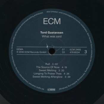 2LP Tord Gustavsen: What Was Said