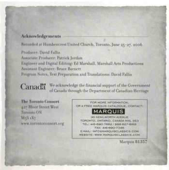 CD Toronto Consort: The Da Vinci Collection