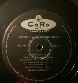 LP Trío Los Soberanos: Homenaje A Los Mejores Trios