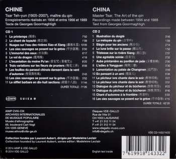 2CD Tsar Teh-yun: Chine - Tsar Teh-yun - Maître Du Qin = China - Master Tsar = The Art Of The Qin
