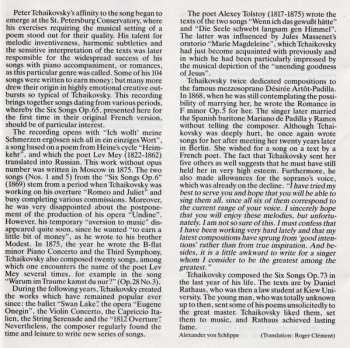 CD Pyotr Ilyich Tchaikovsky: Lieder 