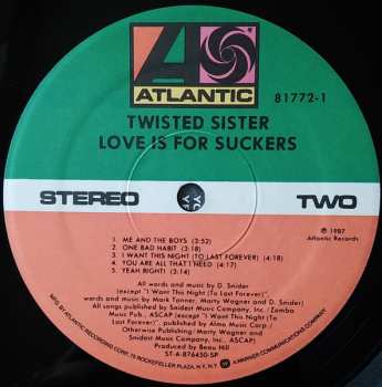 LP Twisted Sister: Love Is For Suckers