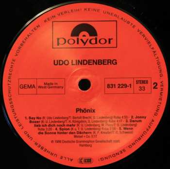 LP Udo Lindenberg: Phönix