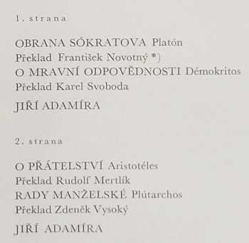 2LP/Box Set Václav Cibula: Antická Knihovna (Rada Moudrých - Výběr Z Rozhlasového Cyklu) (2x10" + BOX + BOOKLET) RYCHLOST 16!!!