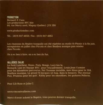 CD Vincent Vallières: Le Repère Tranquille