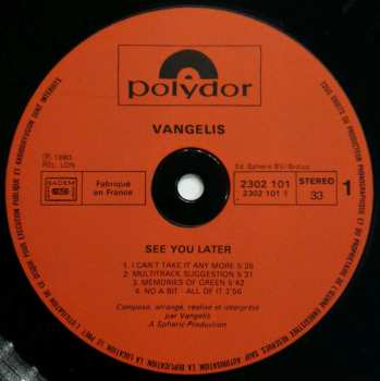 LP Vangelis: See You Later
