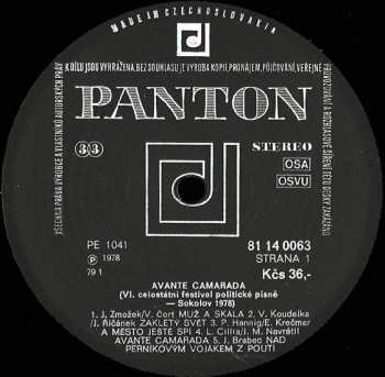 LP Various: 6. Celostátní Festival Politické Písně Sokolov '78 - Avante Camarada