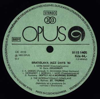 2LP Various: Bratislava Jazz Days 1982