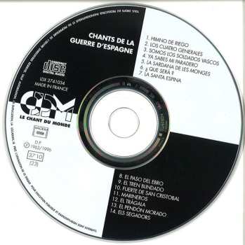 CD Various: Cantos De La Guerra De España = Chants De La Guerre D'Espagne = Songs Of The Spanish Civil War