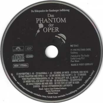 CD Various: Das Phantom Der Oper (Die Höhepunkte Der Hamburger Aufführung)