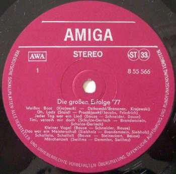 LP Various: Die Großen Amiga Erfolge 77