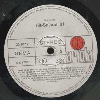 LP Various: Hit-Saison '81 - Die Neue Super 20