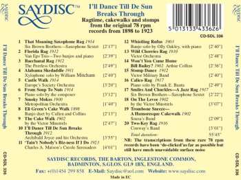 CD Various: I'll Dance Till De Sun Breaks Through -- Ragtime, Cakewalks & Stomps From 1898-1923 From The Original Recordings