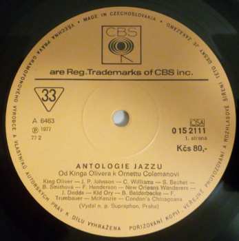 4LP/Box Set Various: Antologie Jazzu (Od Kinga Olivera K Ornettu Colemanovi) (4xLP + BOX + BOOKLET)