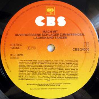 LP Various: Mach Mit Unvergessene Schlager Zum Mitsingen, Lachen Und Tanzen
