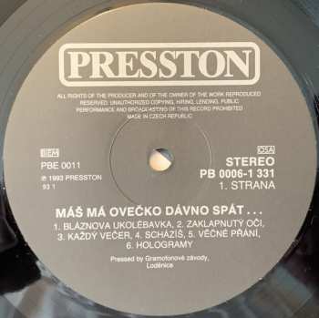 LP Various: Máš Má Ovečko Dávno Spát